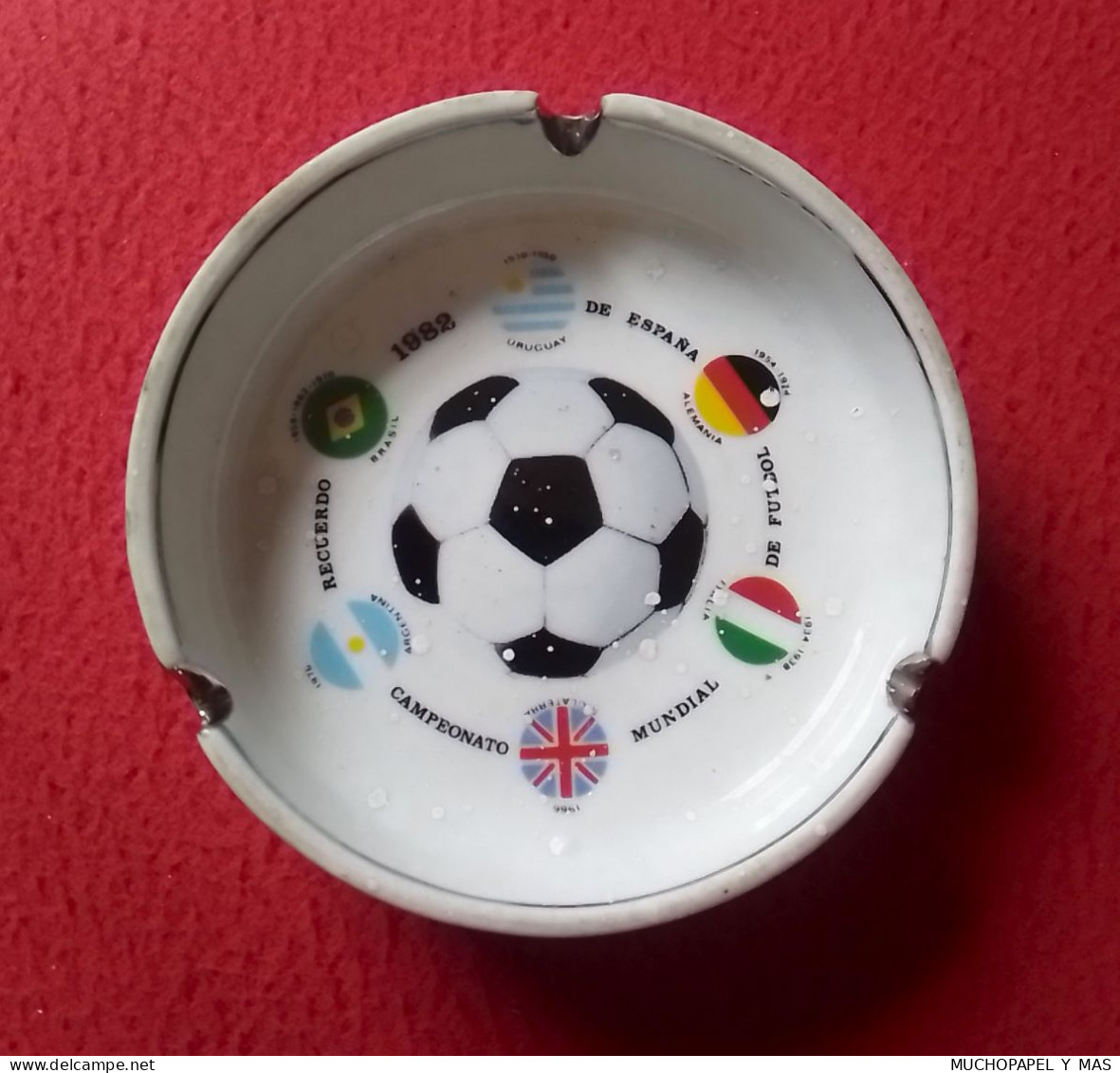 ANTIGUO CENICERO ASHTRAY CENDRIER RECUERDO CAMPEONATO MUNDIAL DE FÚTBOL ESPAÑA 82 1982 FOOTBALL...SOCCER FUTEBOL CALCIO. - Otros & Sin Clasificación