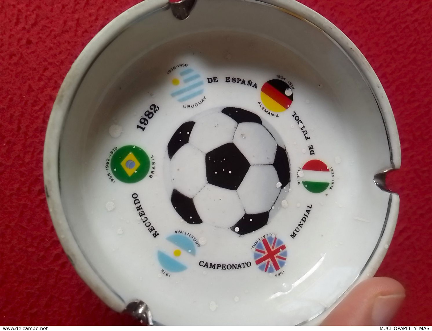 ANTIGUO CENICERO ASHTRAY CENDRIER RECUERDO CAMPEONATO MUNDIAL DE FÚTBOL ESPAÑA 82 1982 FOOTBALL...SOCCER FUTEBOL CALCIO. - Andere & Zonder Classificatie