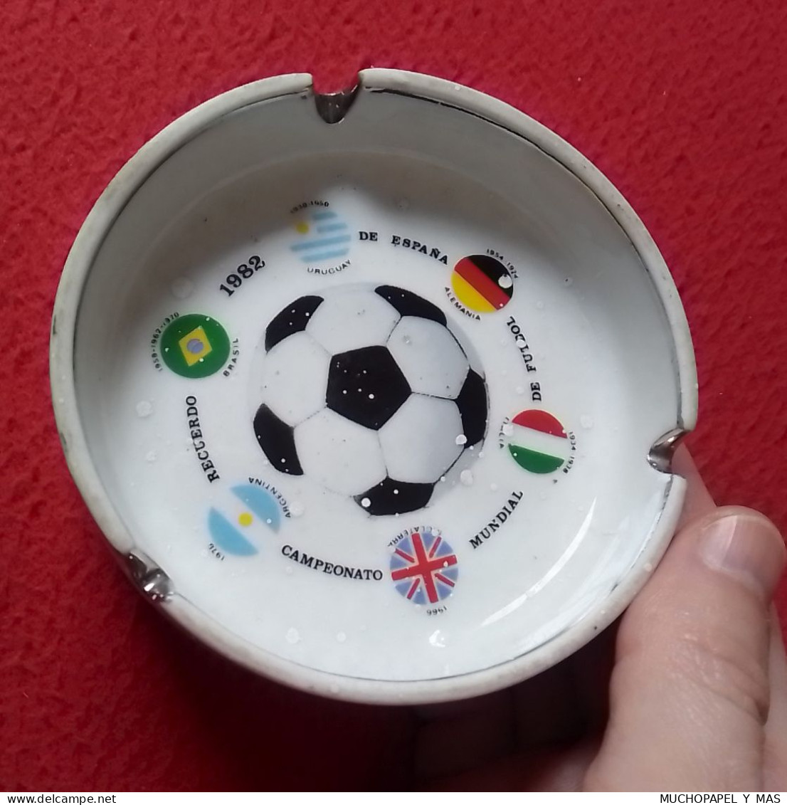 ANTIGUO CENICERO ASHTRAY CENDRIER RECUERDO CAMPEONATO MUNDIAL DE FÚTBOL ESPAÑA 82 1982 FOOTBALL...SOCCER FUTEBOL CALCIO. - Andere & Zonder Classificatie