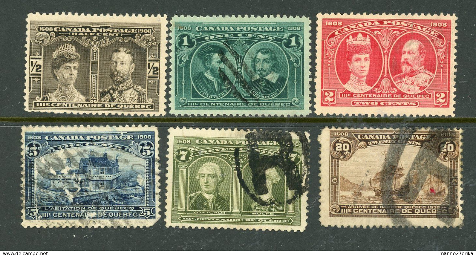 Canada USED 1908 Quebec Centenary Issue - Oblitérés