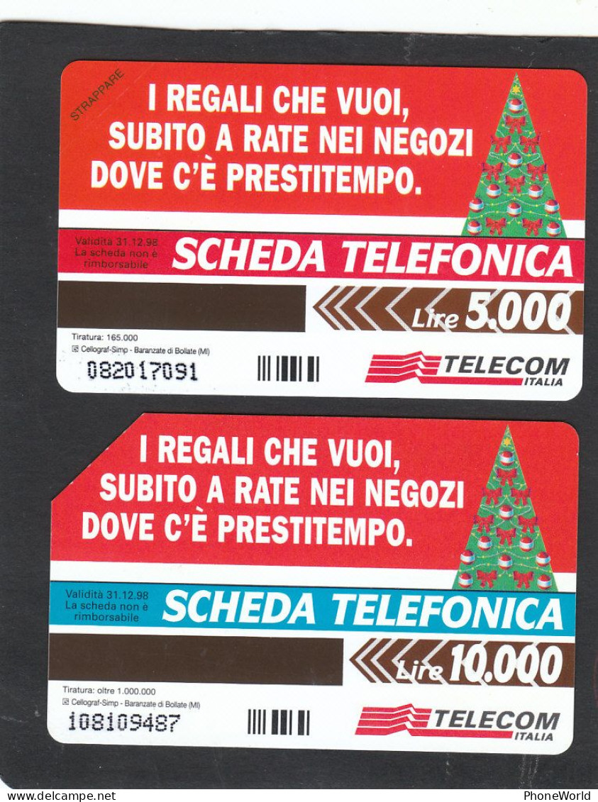 Italia Telcom, Buon Natale '97, Prestitempo 5000&10000 Lire - Openbaar Speciaal Over Herdenking