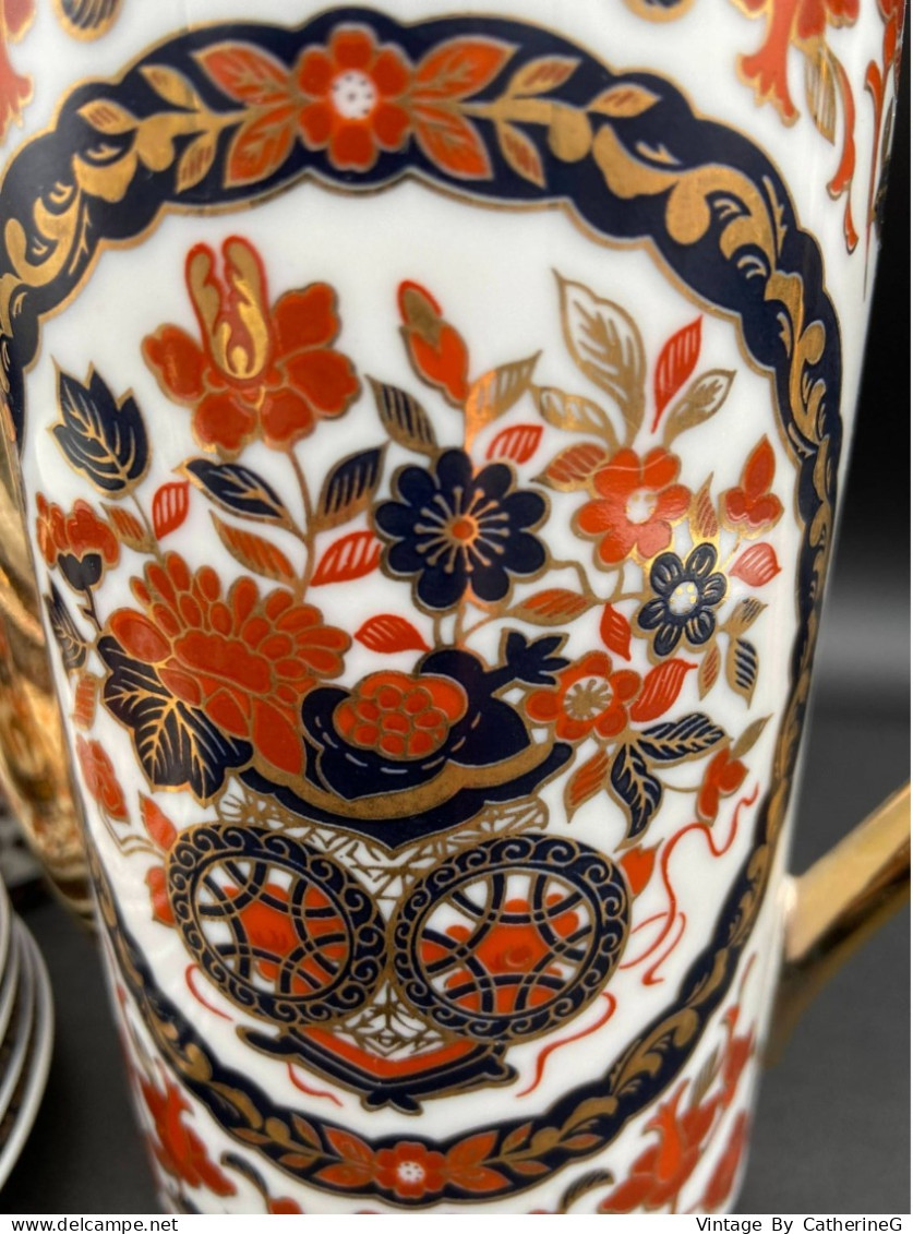 GOLD KABUKI 1970 Service à café 14 pièces porcelaine japonaise Thème floral    #240017