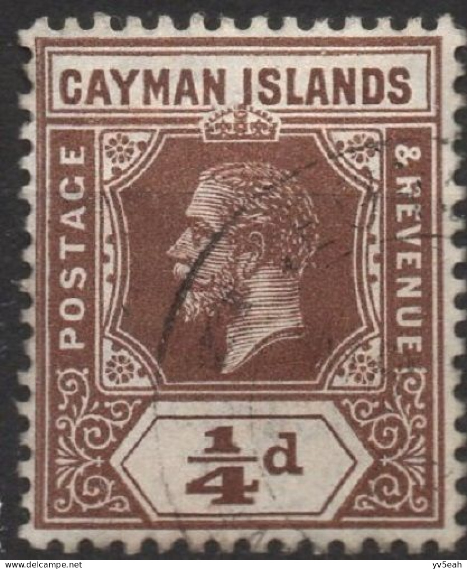 CAYMAN ISLAND/1912-20/USED/SC#32/KING GEORGE V / KGV / 1/4p BROWN - Cayman Islands