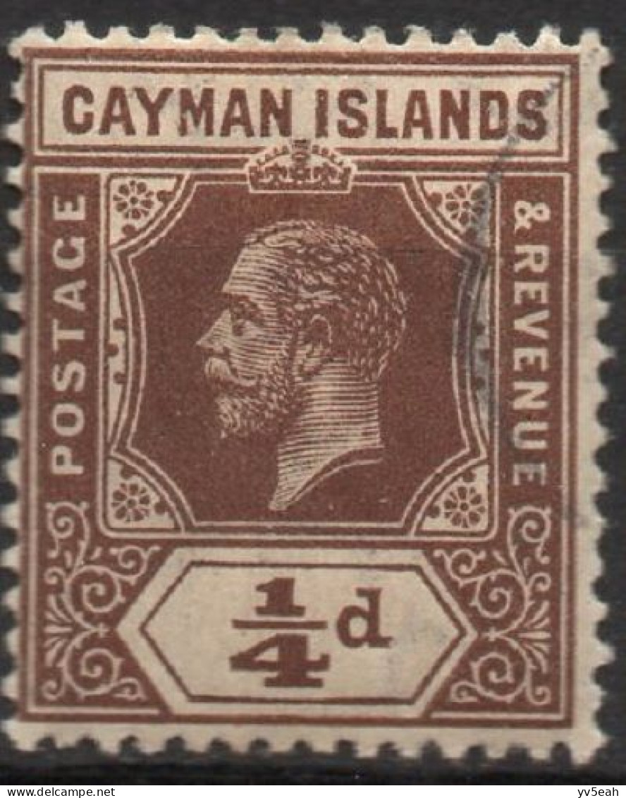 CAYMAN ISLAND/1912-20/USED/SC#32/KING GEORGE V / KGV / 1/4p BROWN - Cayman Islands