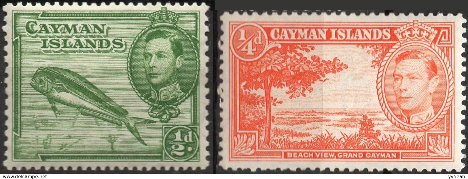 CAYMAN ISLAND/1938-42/MH/SC#100-1/KING GEORGE VI / KGVI / SHORT SET - Cayman (Isole)