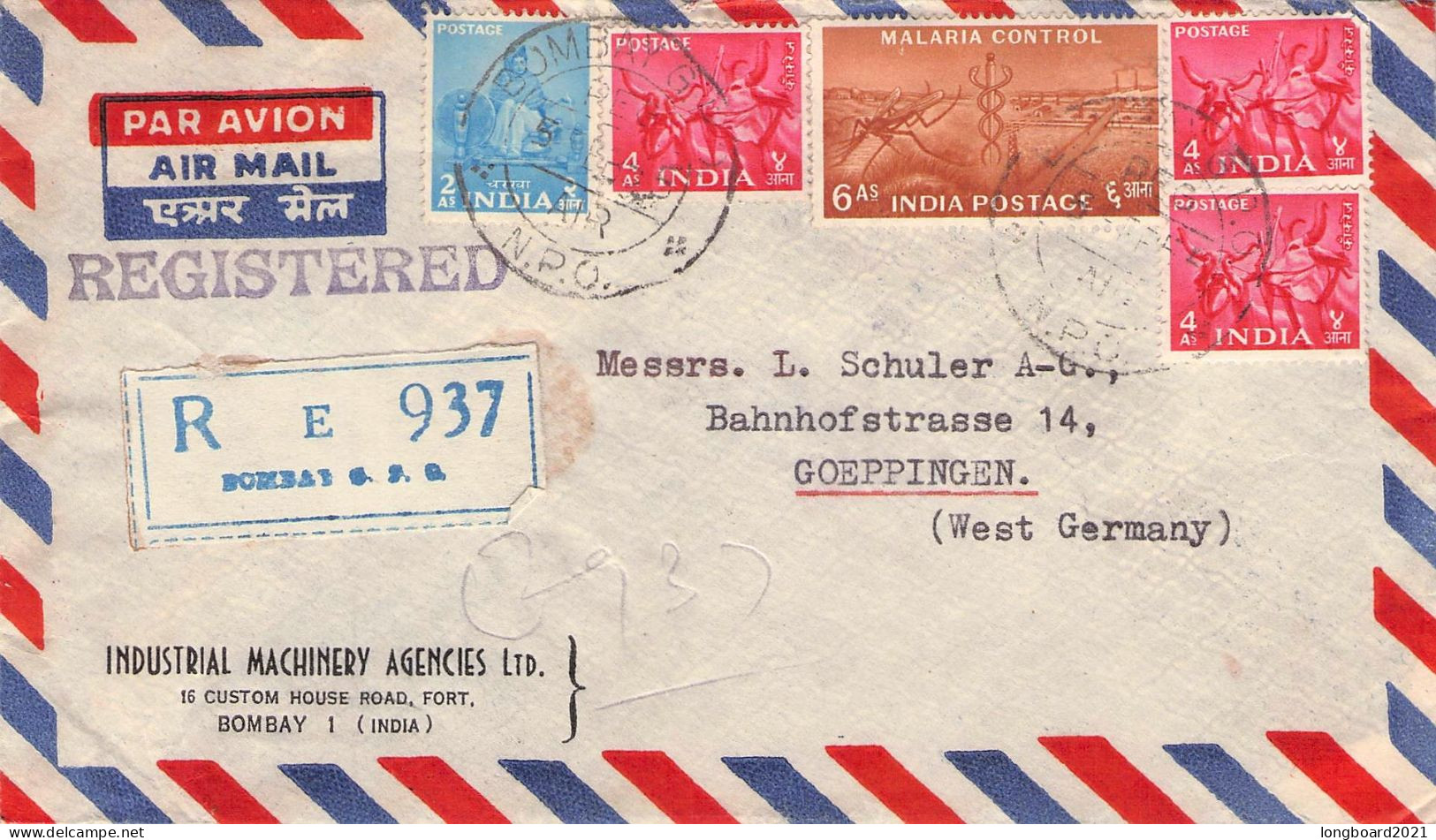 INDIA - REGISTERED AIRMAIL - GÖPPINGEN/DE  / 5288 - Cartas & Documentos