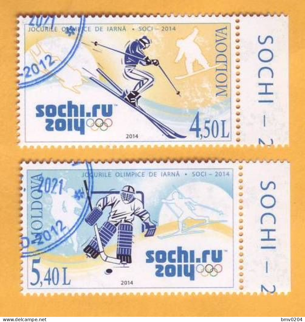 2014 Moldova Moldavie Moldau  Used  Winter Olympic Games Sochi Russia  2v - Winter 2014: Sotschi