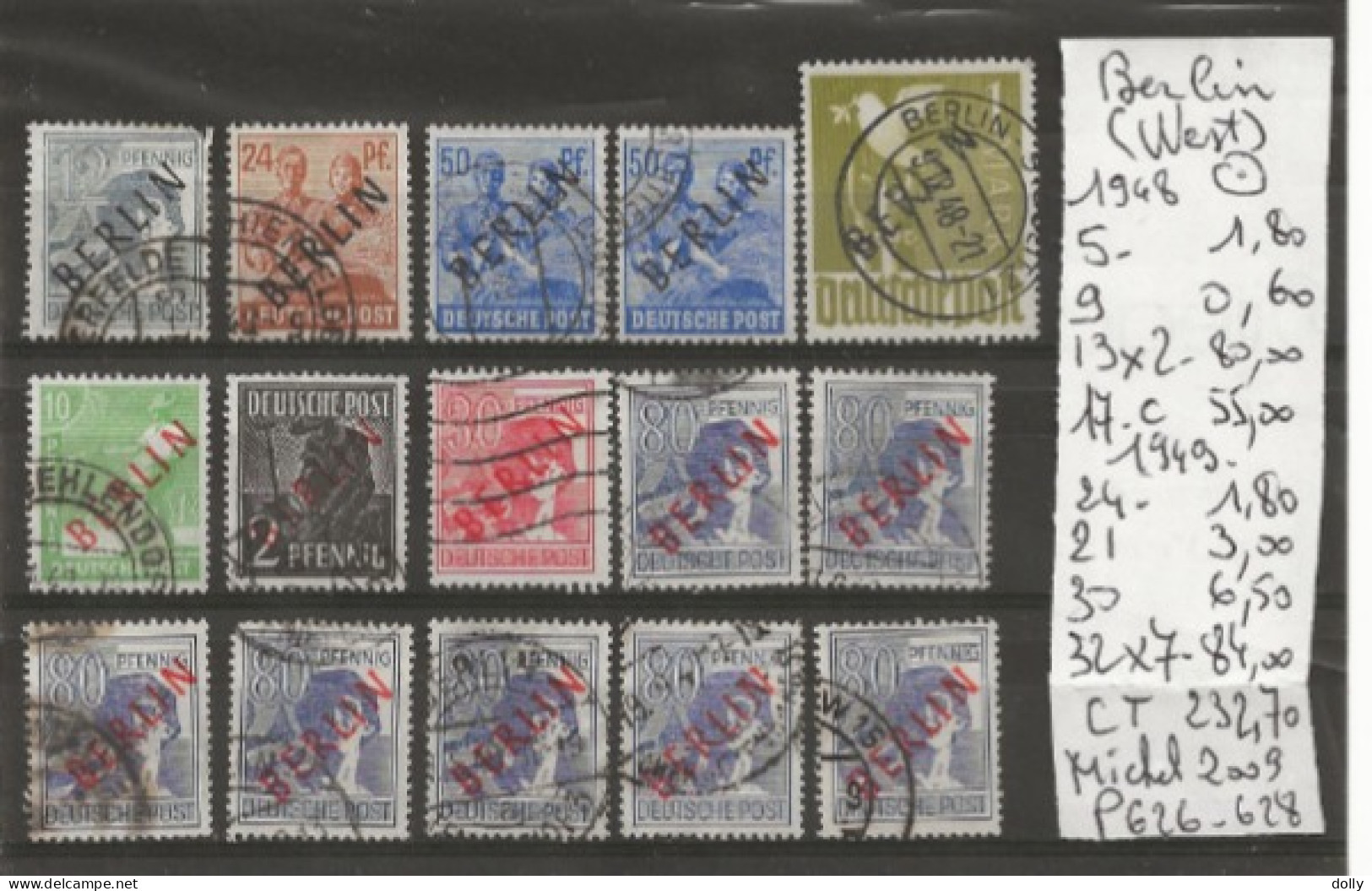 TIMBRE D ALLEMAGNE BERLIN 1948 Nr VOIR SUR PAPIER  AVEC TIMBRES  COTE 237.70 € - 1922-1923 Emisiones Locales