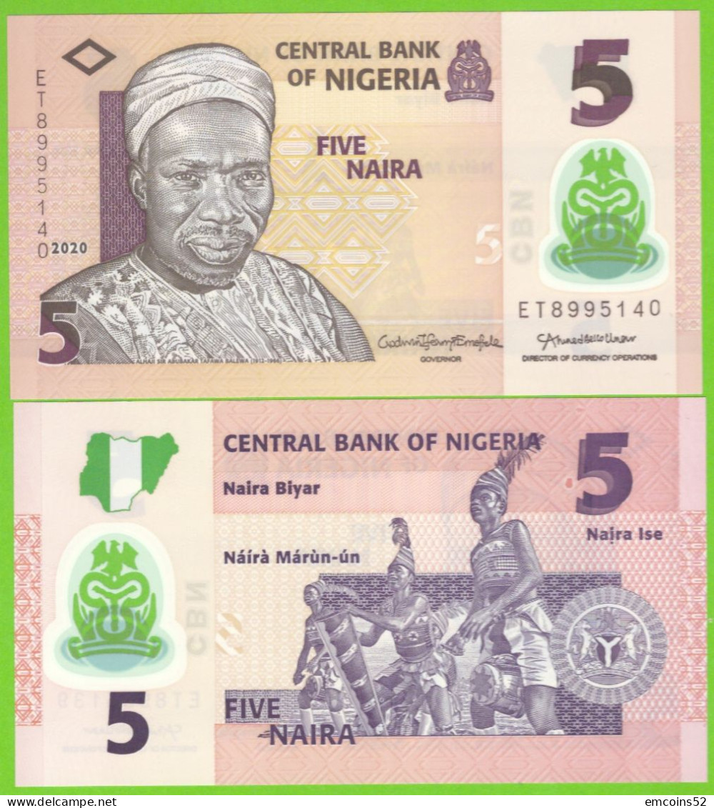 NIGERIA 5 NAIRA 2020 P-38  UNC POLIMER - Nigeria