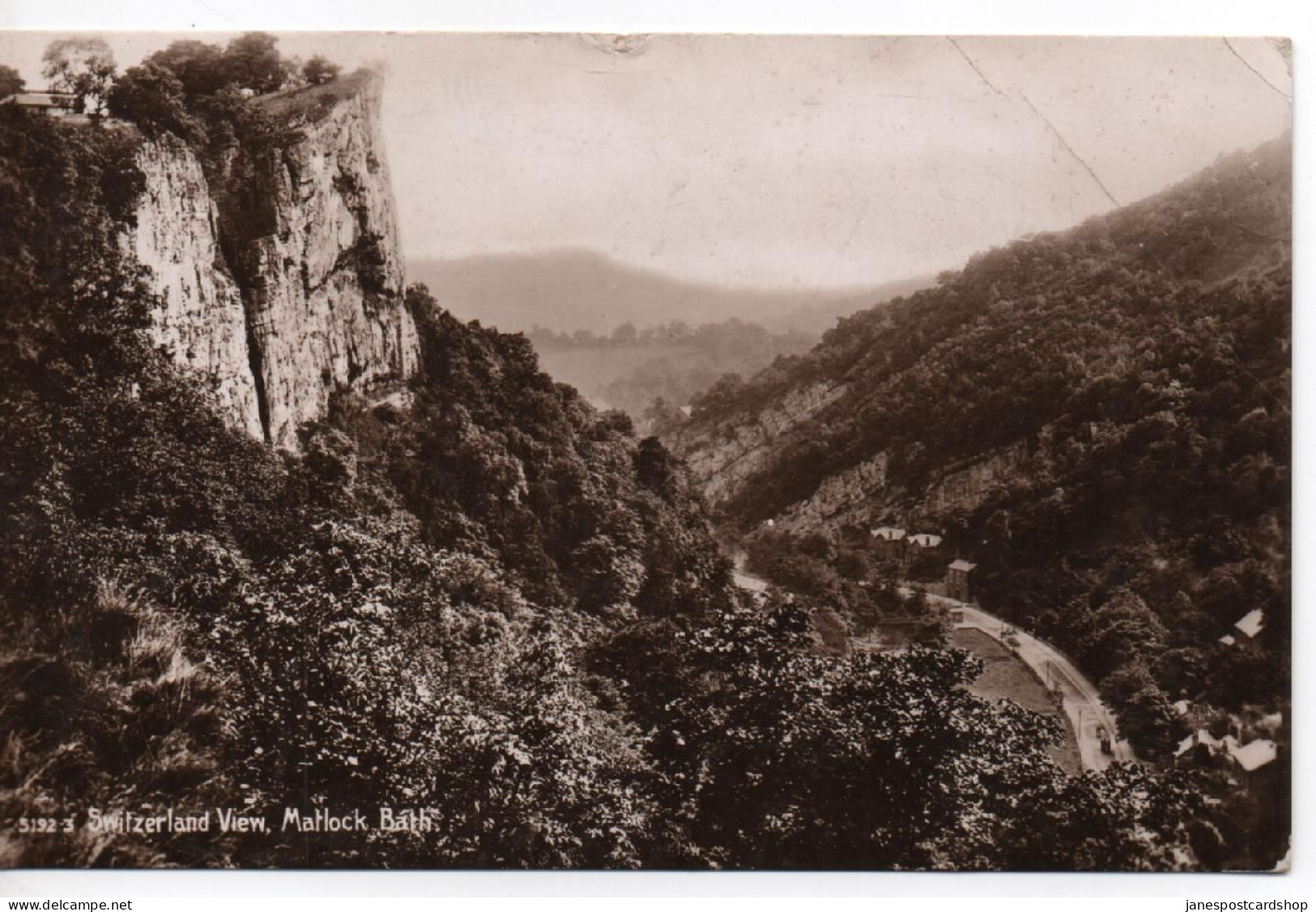 REAL PHOTOGRAPHIC POSTCARD SWITZERLAND VIEW - MATLOCK BATH DERBYSHIRE - LOCAL PUBLISHER WITH WEST DIDSBURY MANCHESTER PM - Derbyshire