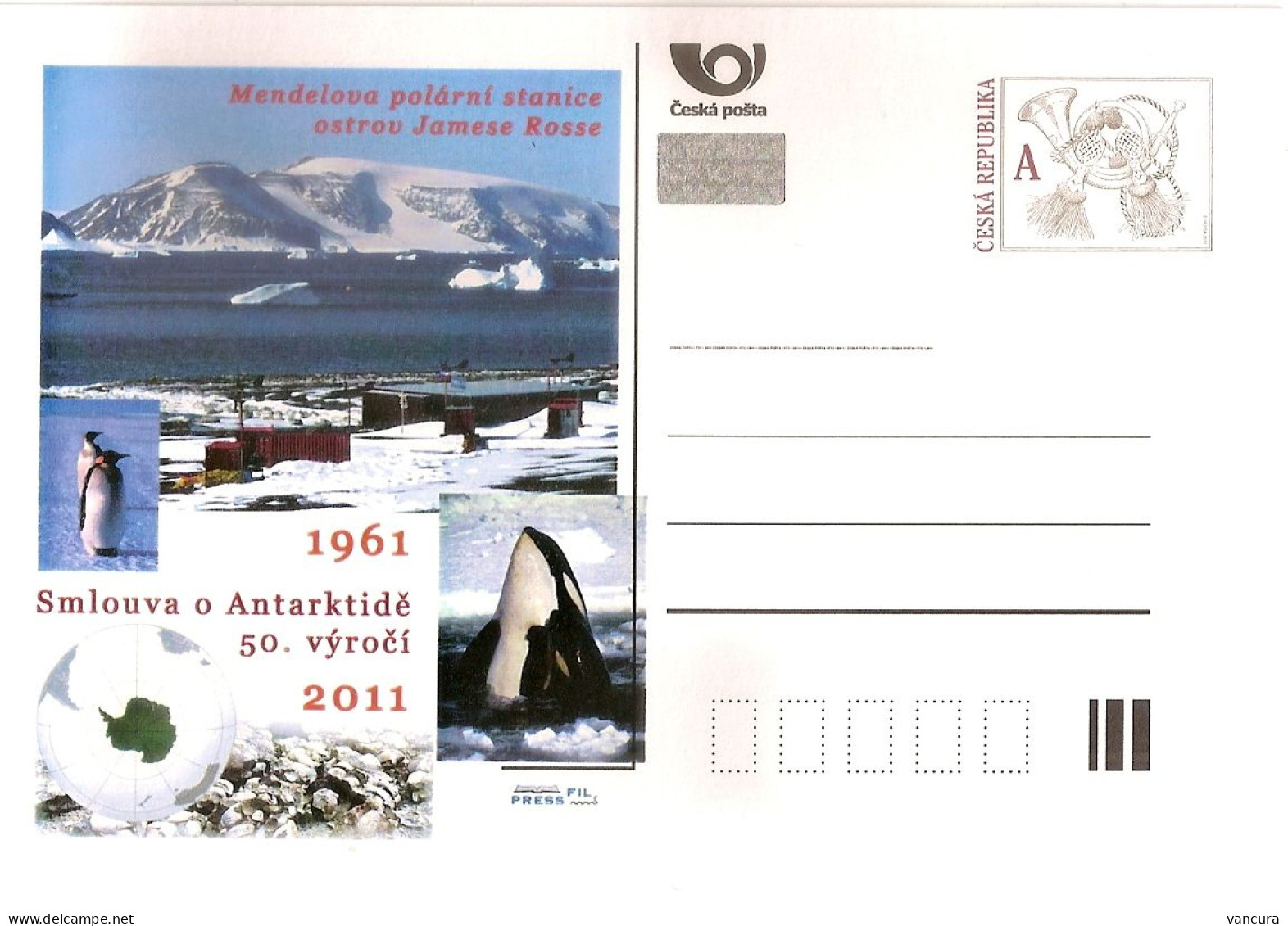 CDV C Czech Republic Antarctis Treaty Pinguins Killer Whale 2011 - Delfines