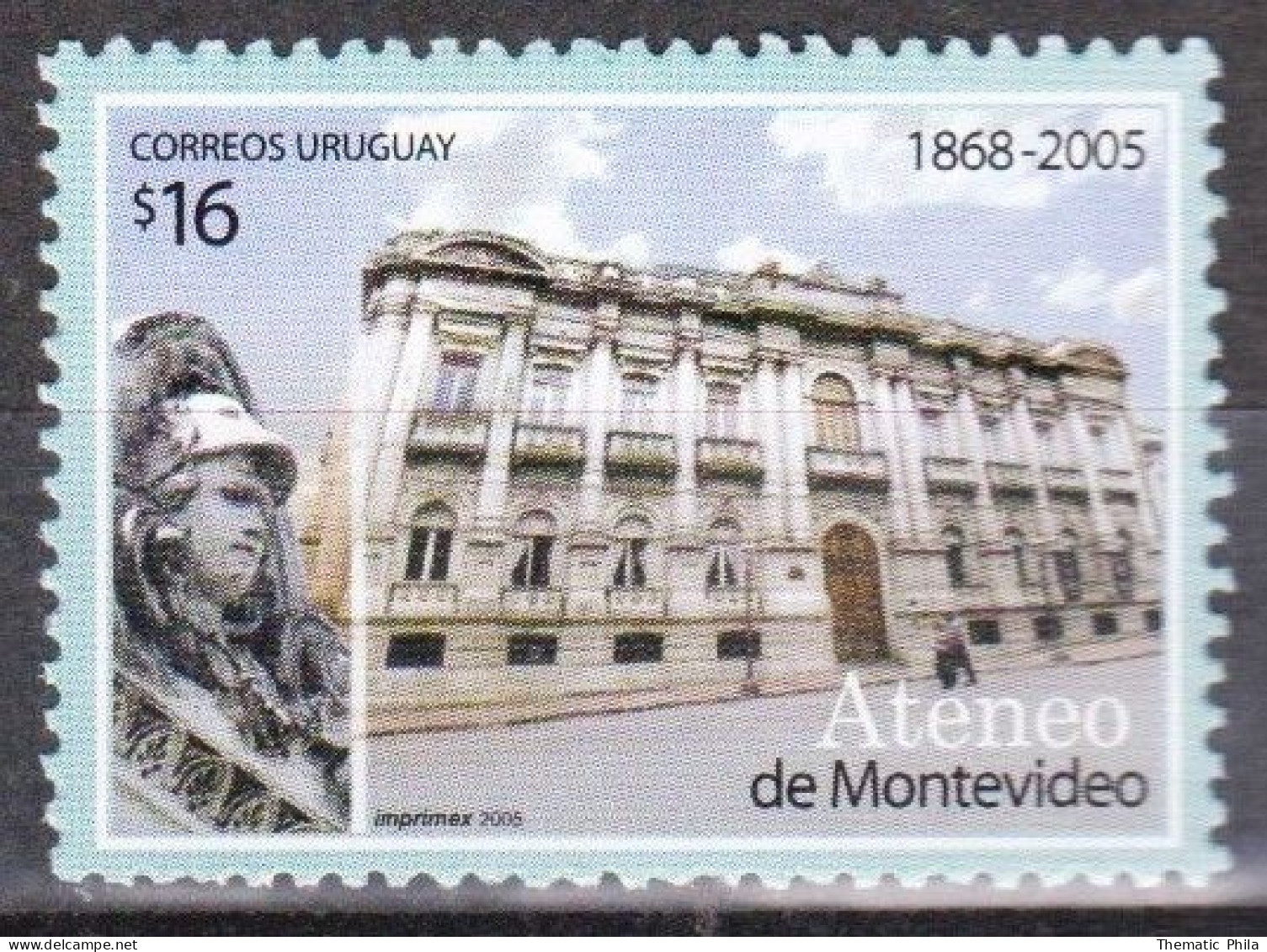 2005 URUGUAY MNH -Yv 2252 Ateneo Theatre Theater Teatro Sculpture Escultura - Uruguay