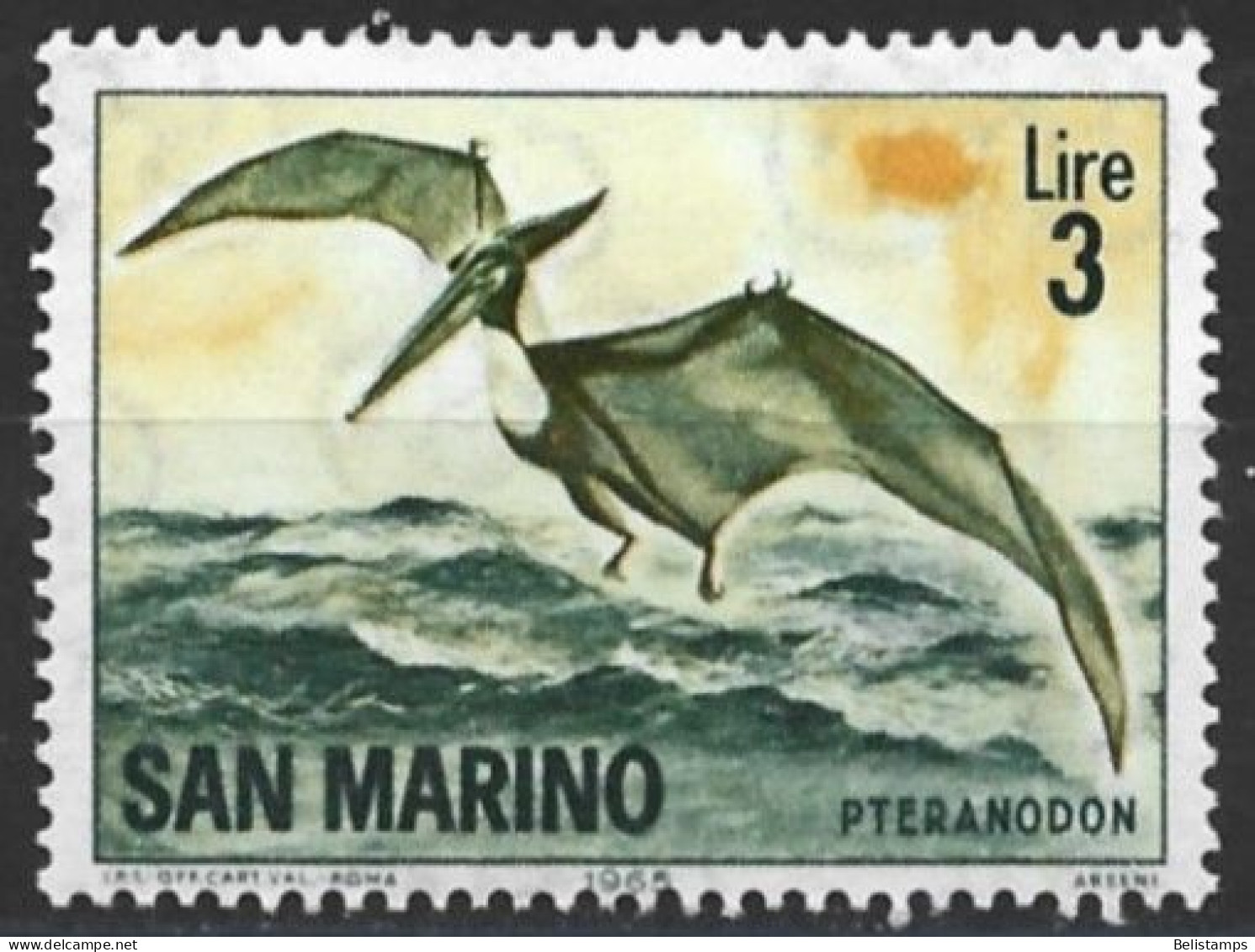 San Marino 1965. Scott #614 (MH) Dinosaur, Pteranodon - Neufs