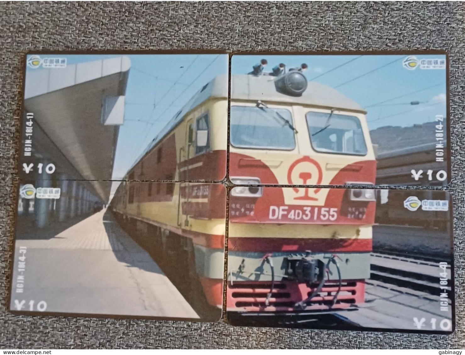 CHINA - TRAIN-063 - PUZZLE SET OF 4 CARDS - Chine