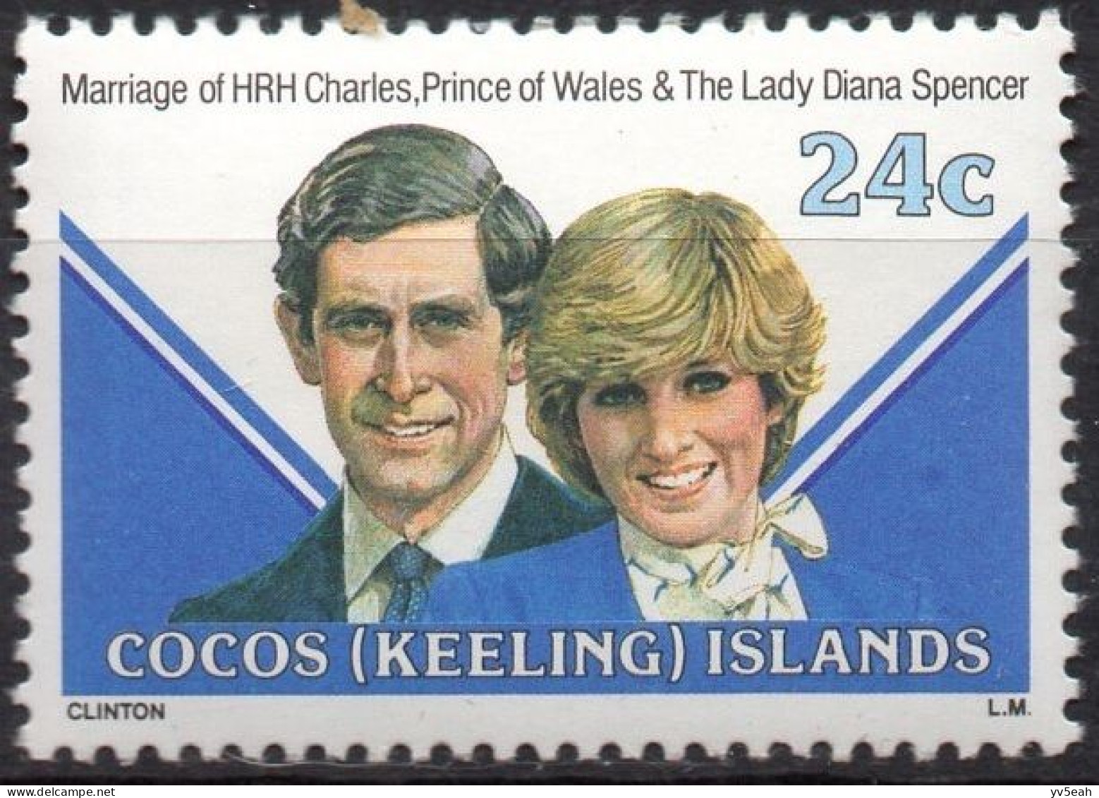 COCOS ISLANDS/1981/MNH/SC#73/ PRINCE CHARLES AND LADY MARRIAGE / 24c - Cocos (Keeling) Islands