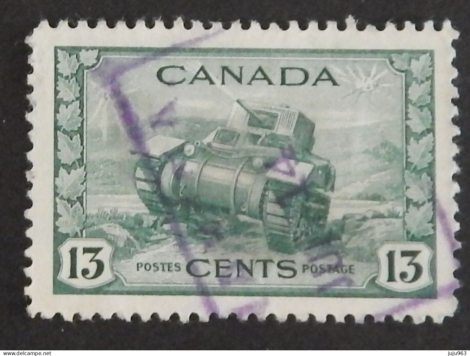 CANADA YT 214 OBLITERE "CHAR D ASSAUT" ANNÉES 1943/1946 - Used Stamps