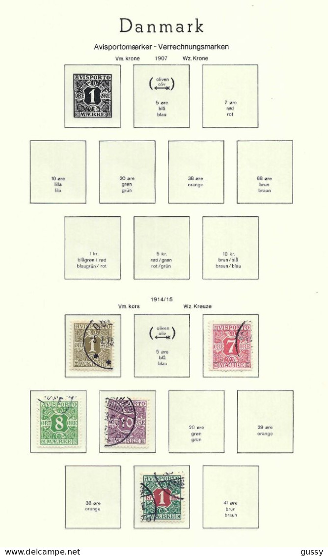 DANEMARK Taxe Journaux Ca.1914-15: Lot D' Obl. - Postage Due