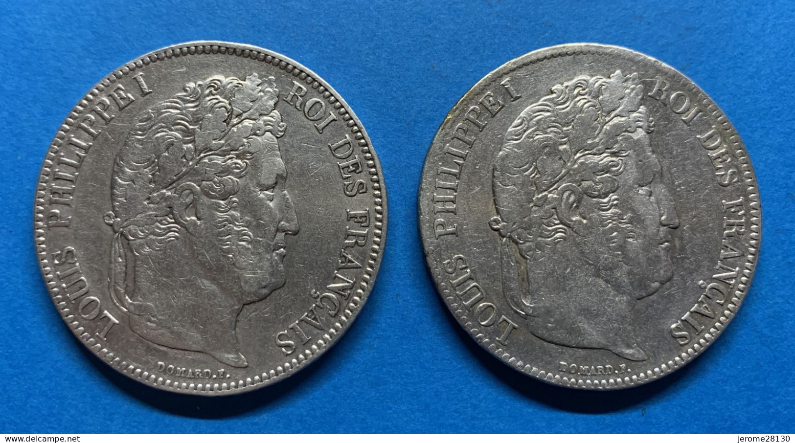 Lot De 2 Monnaies De 5 Francs Louis Philippe En Argent 1834W Et 1837W - 5 Francs