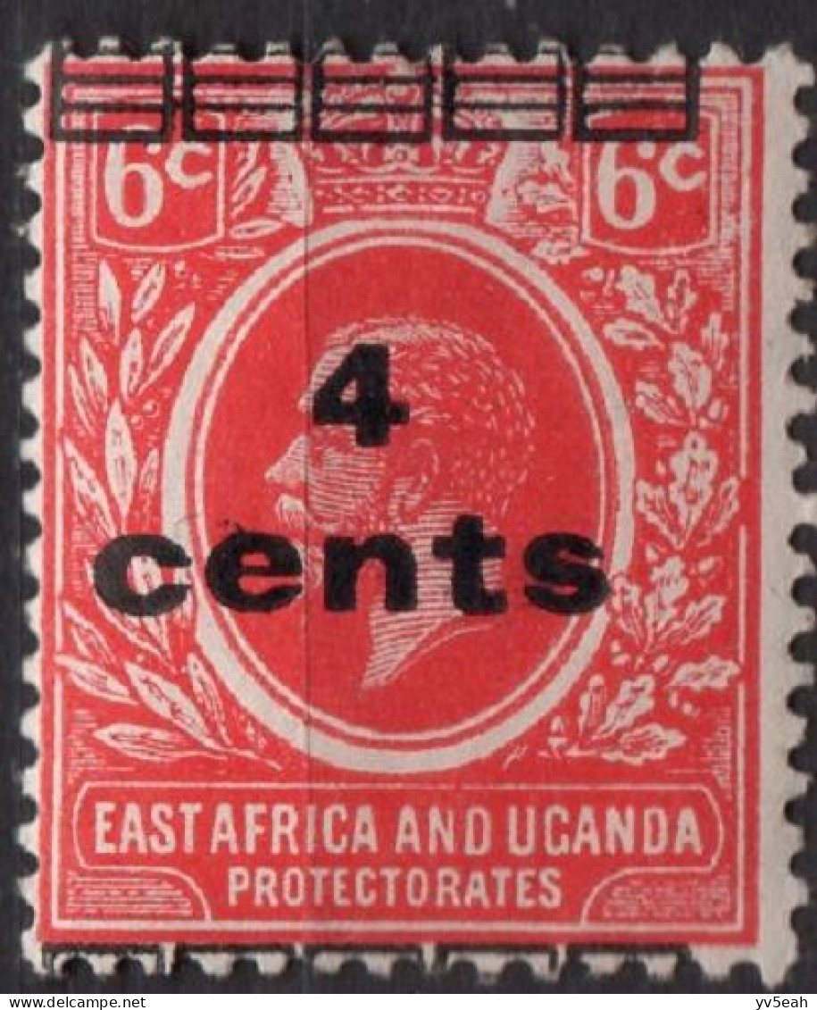 EAST AFRICA & UGANDA PROTECTORADES/1919/MH/SC#62/ KING GEORGE V / KGV / 4c ON 6c CARMINE / SURCHARGED - Protectorats D'Afrique Orientale Et D'Ouganda