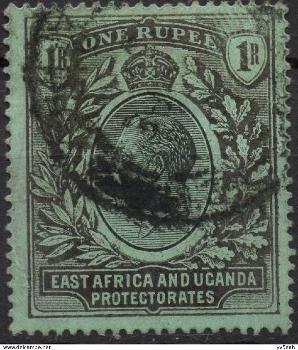 EAST AFRICA & UGANDA PROTECTORADES/1912-18/USED/SC#49/ KING GEORGE V / KGV / 1r BLACK & GREEN WMK 3 - Protectorados De África Oriental Y Uganda