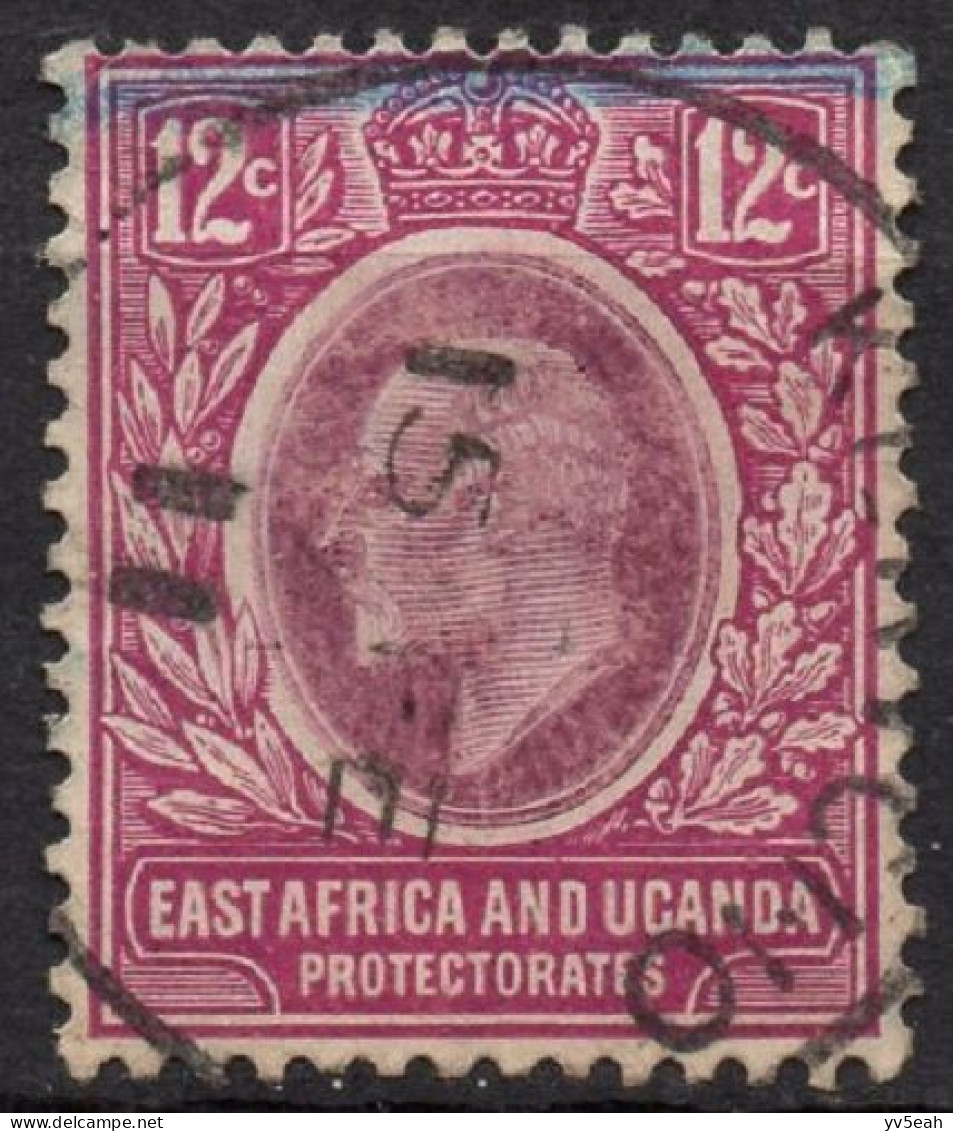 EAST AFRICA & UGANDA PROTECTORADES/1907-08/USED/SC#35/ KING EDWARD VII / KEVII / 12c RED VIO & DL VIO - Protettorati De Africa Orientale E Uganda