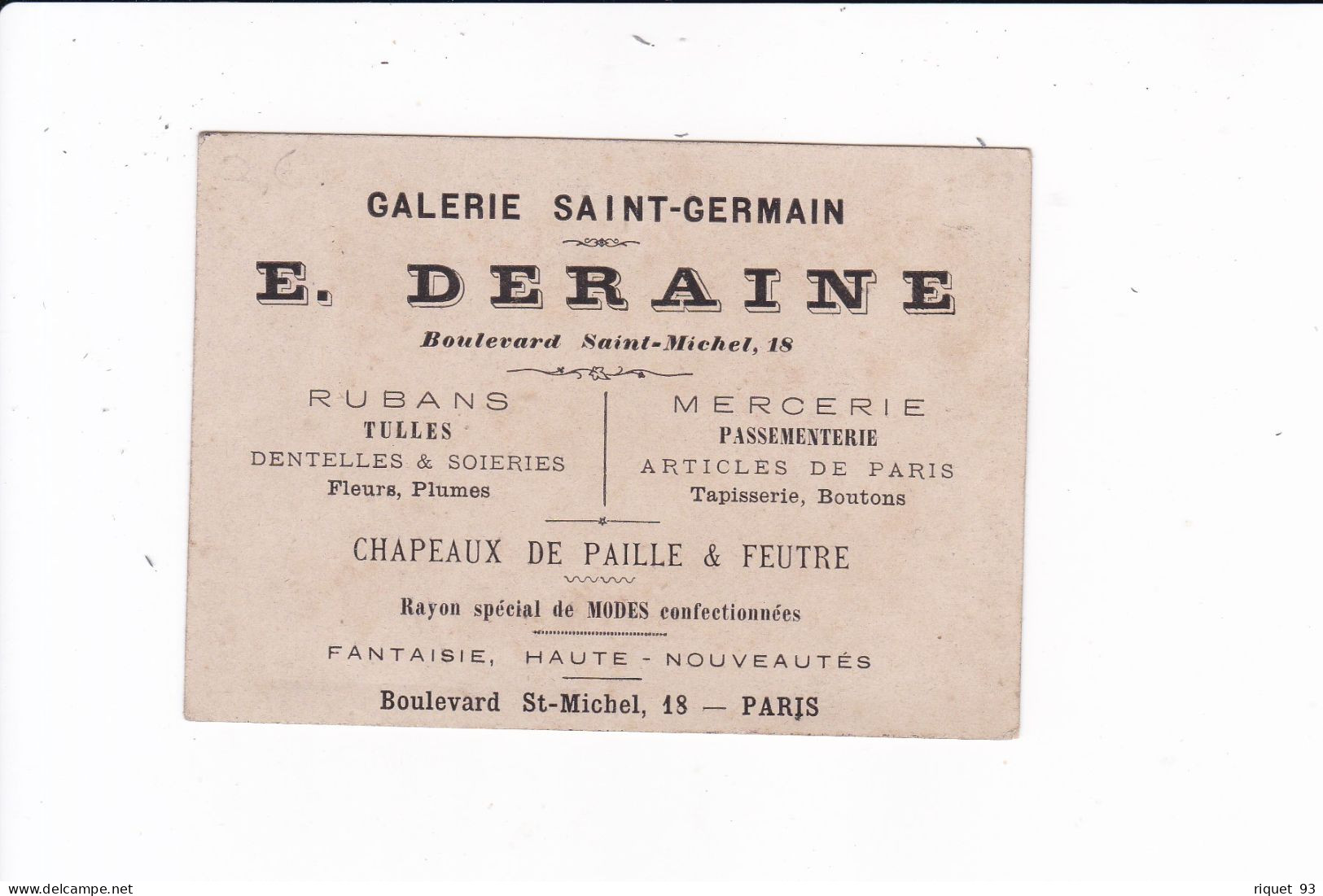 GALERIE SAINT-GERMAIN- E. DERAINE - Andere & Zonder Classificatie