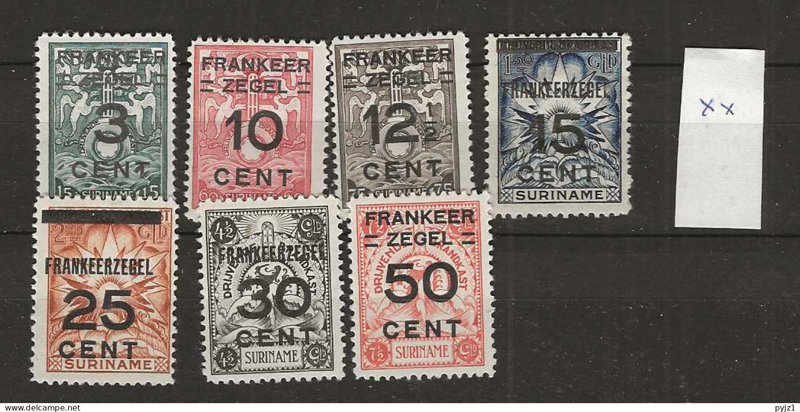 1927 MNH Suriname NVPH 130-36 Postfris** - Suriname ... - 1975