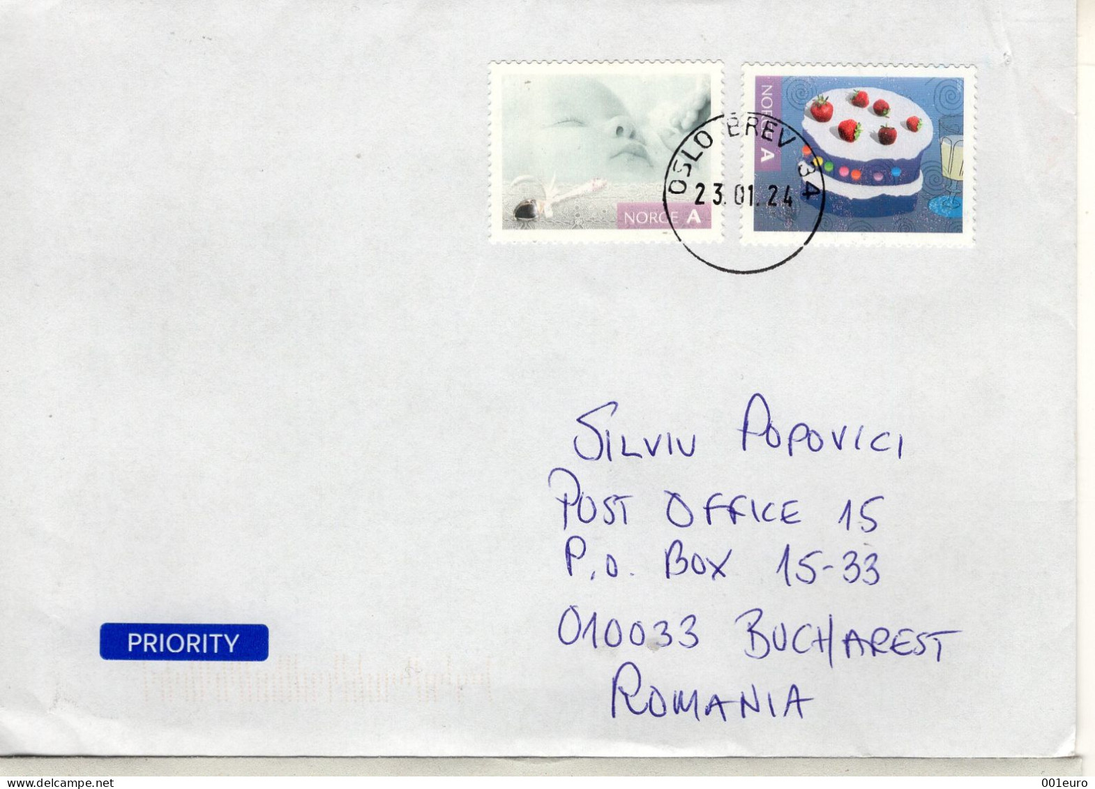 NORWAY:  Cover Circulated To Romania - Registered Shipping! - Gebruikt