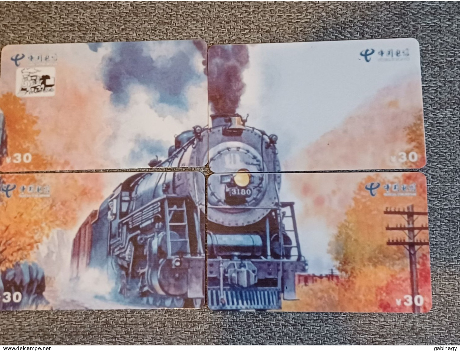 CHINA - TRAIN-080 - PUZZLE SET OF 4 CARDS - China