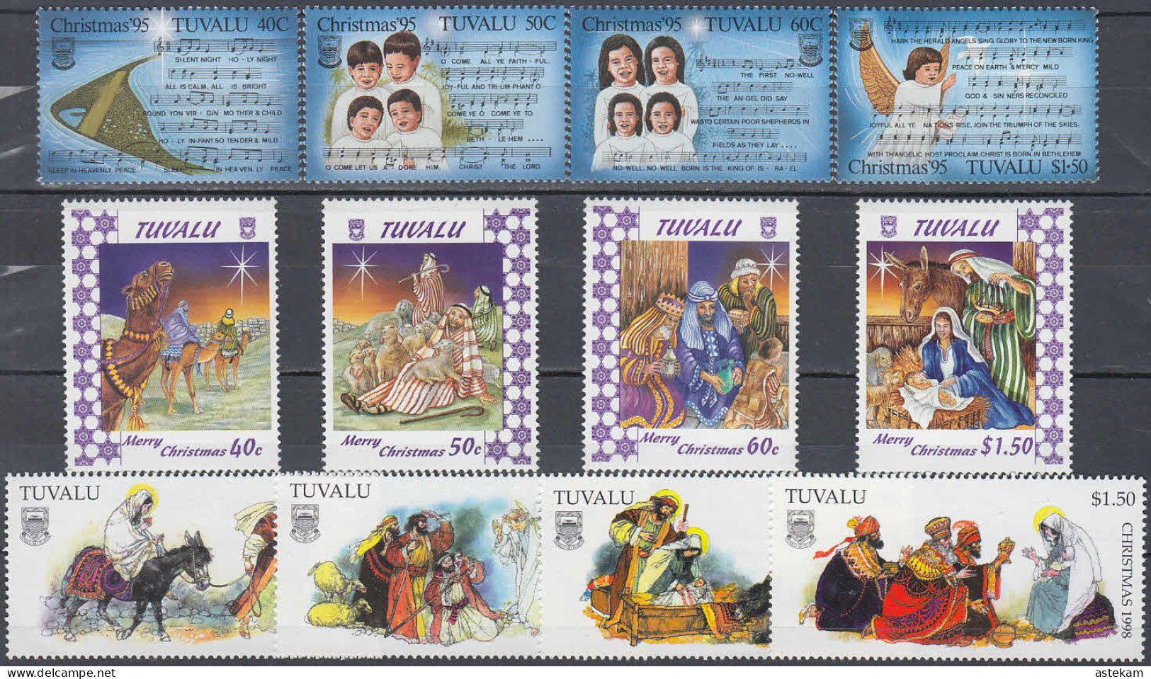 TUVALU 1995; 1996 And 1998, CHRISTMAS, THREE COMPLETE MNH SERIES With GOOD QUALITY, *** - Tuvalu