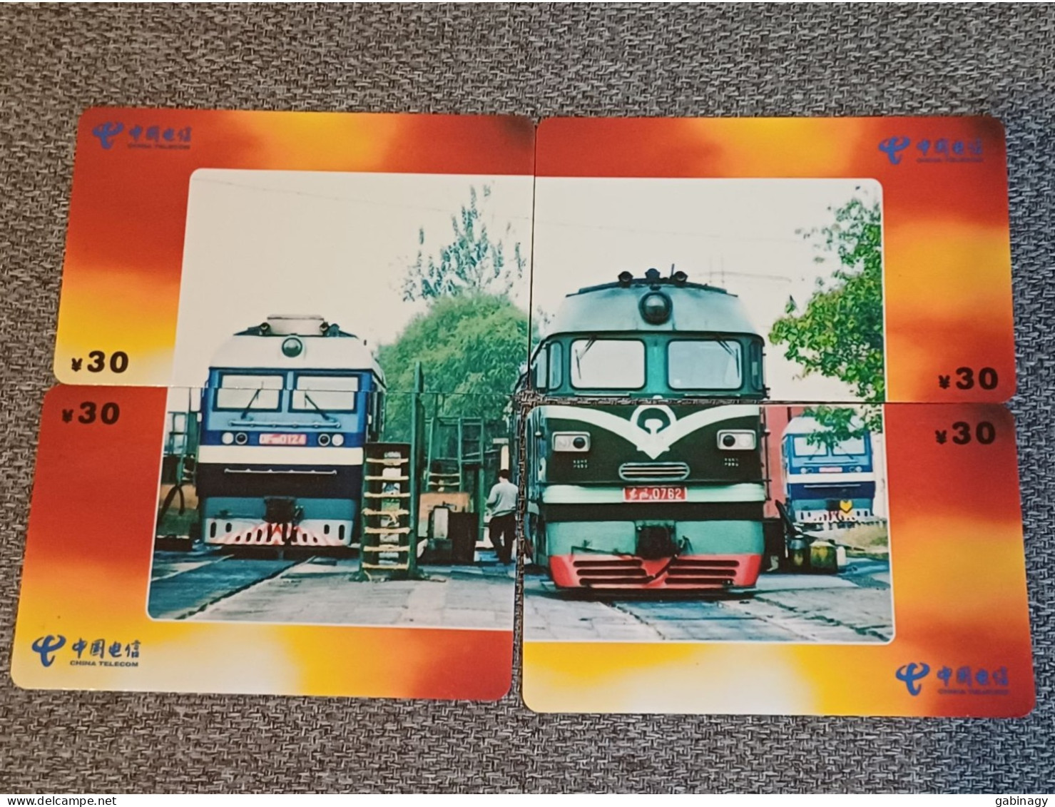 CHINA - TRAIN-087 - PUZZLE SET OF 4 CARDS - Chine