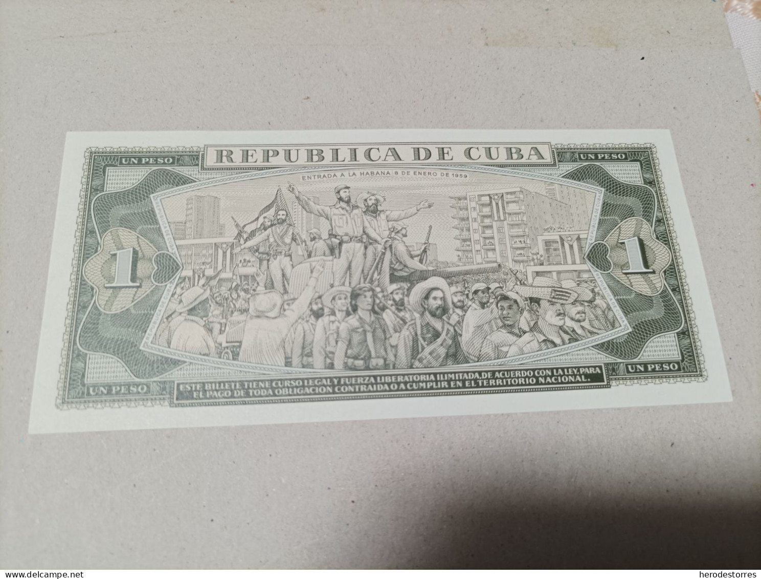 Billete De Cuba De 1 Peso, Nº Bajisimo 000079, Año 1981, UNC - Kuba