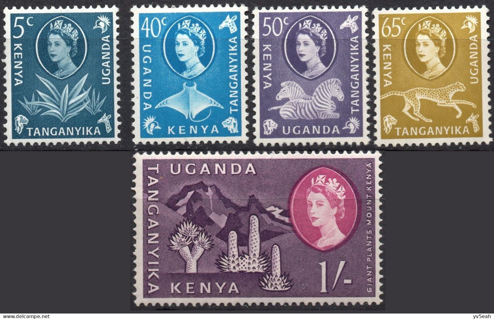 KENYA UGANDA & TANZANIA/1960/MNH/SC#120, 126-9/ QUEEN ELIZABETH II/ QEII / PARTIAL SET - Kenya, Oeganda & Tanzania