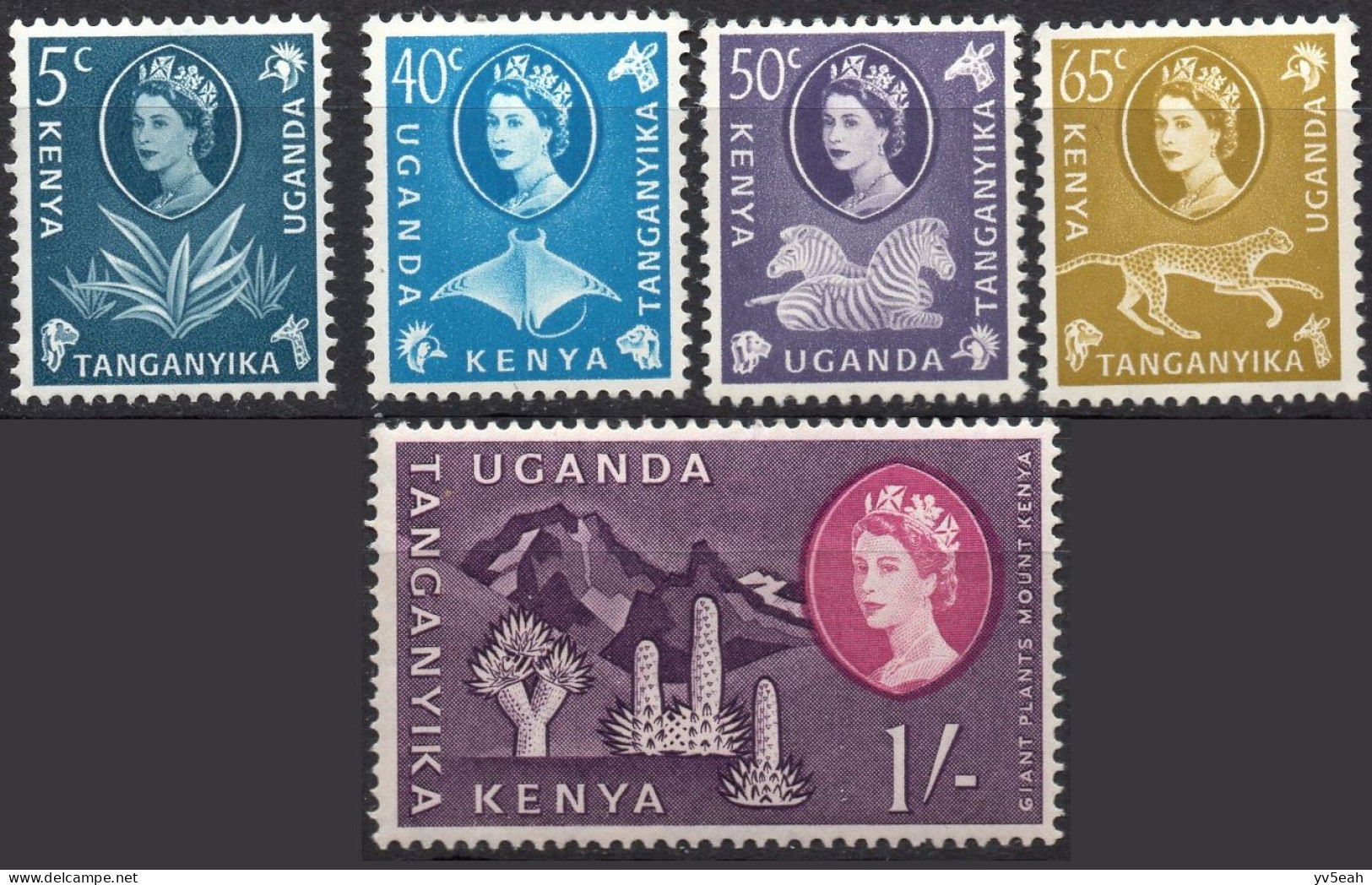 KENYA UGANDA & TANZANIA/1960/MNH/SC#120, 126-9/ QUEEN ELIZABETH II/ QEII / PARTIAL SET - Kenya, Uganda & Tanzania
