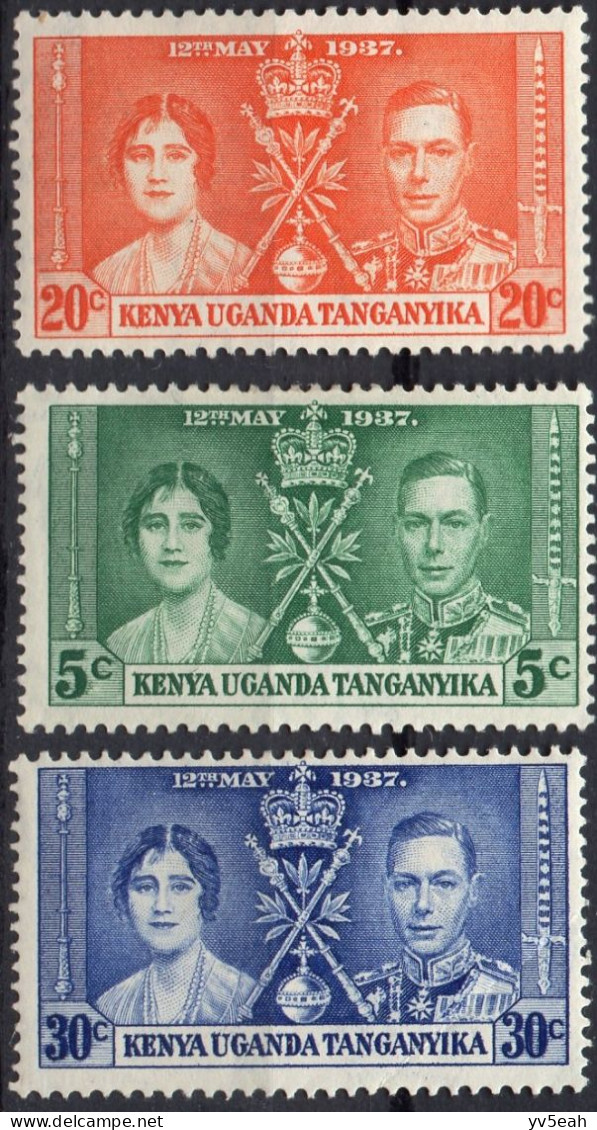 KENYA UGANDA & TANZANIA/1937/MH/SC#60-2/ CORONATION ISSUE OF KING GEORGE VI / KGVI / FULL SET - Kenya, Uganda & Tanzania