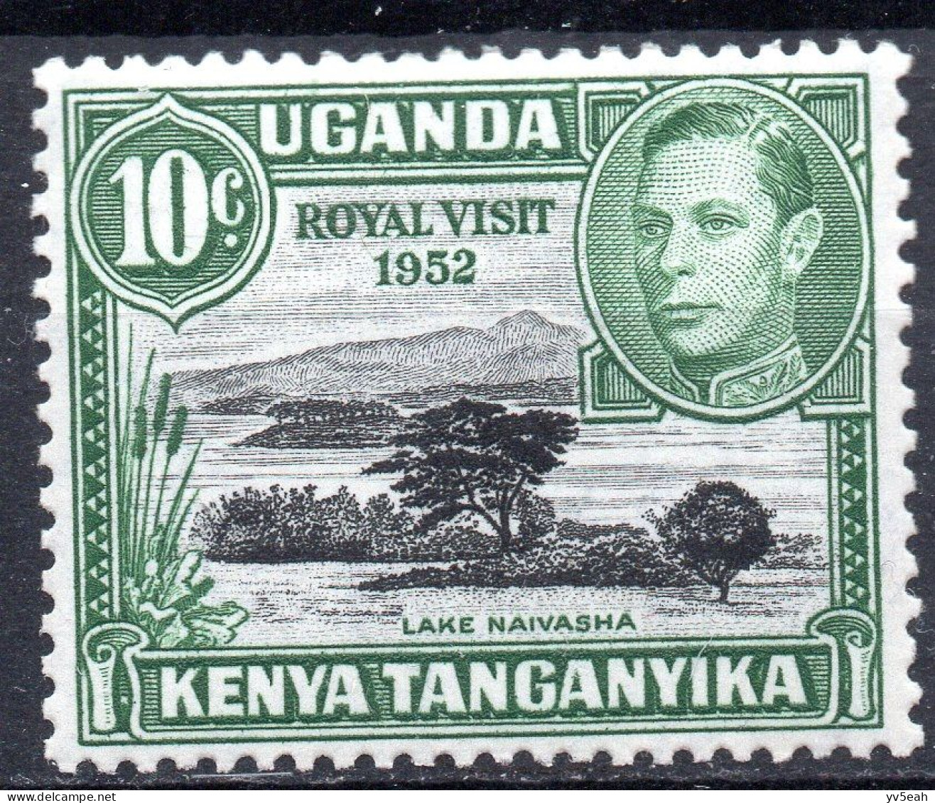 KENYA UGANDA & TANZANIA/1941-2/MH/SC#98/ROYAL VISIT OF PRINCESS ELIZABETH & DUTCHNESS OF EDINBURGH / 10c GREEN & BLK - Kenya, Ouganda & Tanzanie