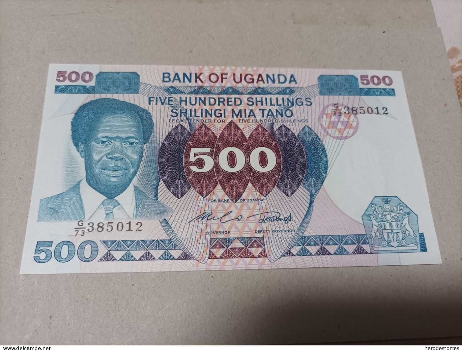 Billete De Uganda De 500 Schillings, Año 1983, UNC - Oeganda