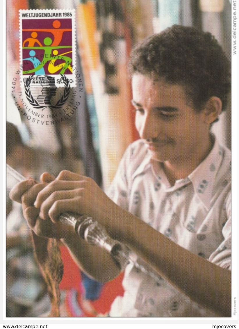 Young Man Making Pipe SAUDI ARABIA 1985 Postcard By United Nations  Maximum Card Fdc Un Stamps - Saudi-Arabien