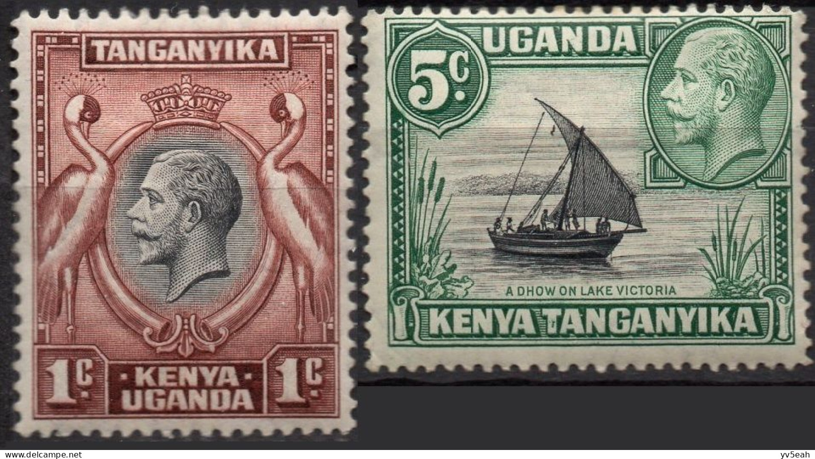 KENYA UGANDA & TANZANIA/1935/MH/SC#46-7/KING GEORGE V/ KGV / DHOW ON LAKE VICTORIA / SAILING / PARTIAL SET - Kenya, Oeganda & Tanzania