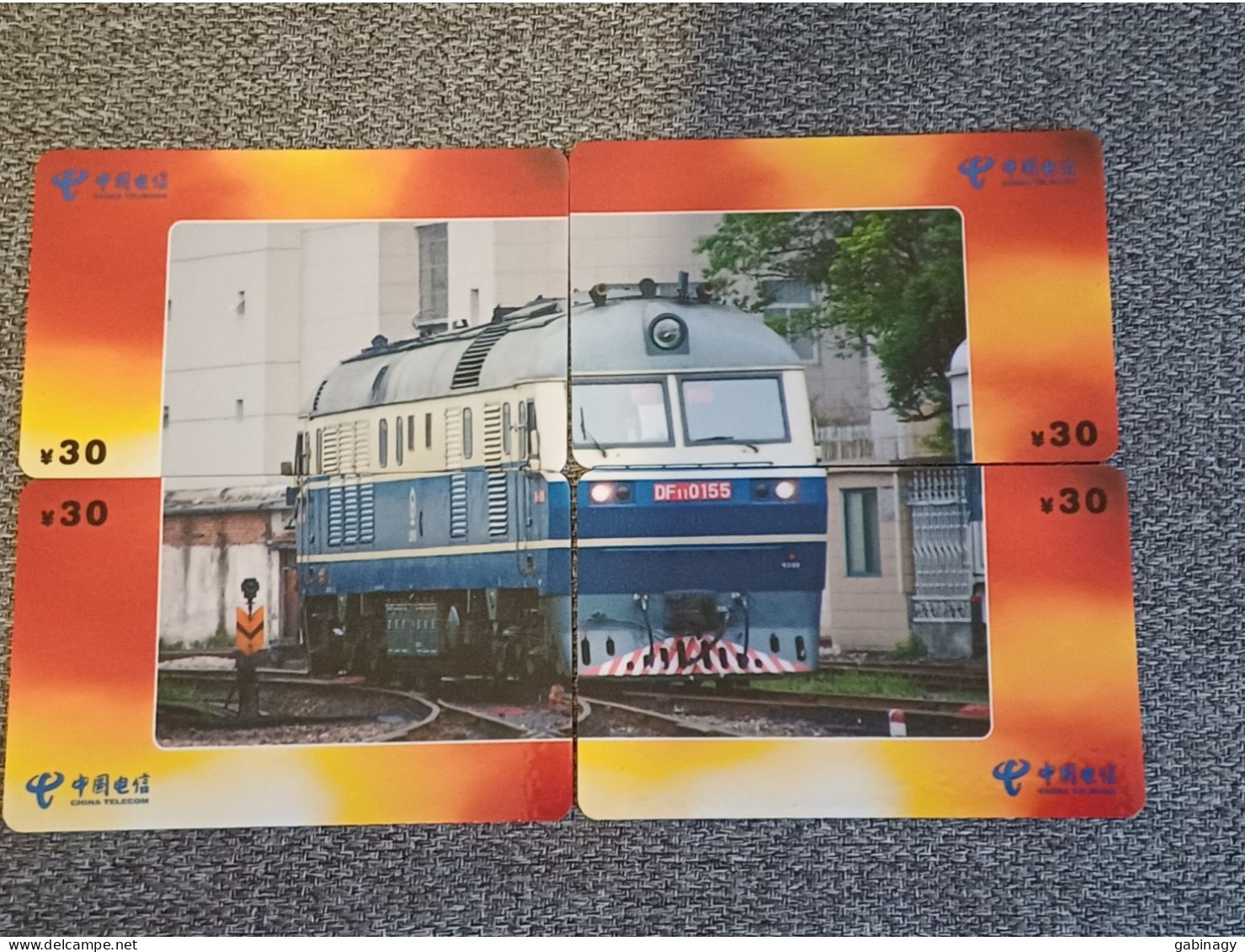 CHINA - TRAIN-107 - PUZZLE SET OF 4 CARDS - China