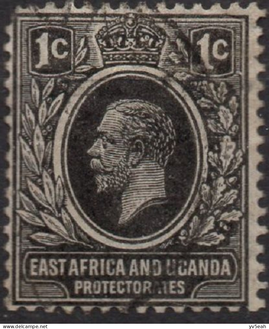 KENYA UGANDA & TANZANIA/1921/USED/SC#1/ KING GEORGE V / KGV / 1c BLACK WMK 4 - Kenya, Uganda & Tanzania