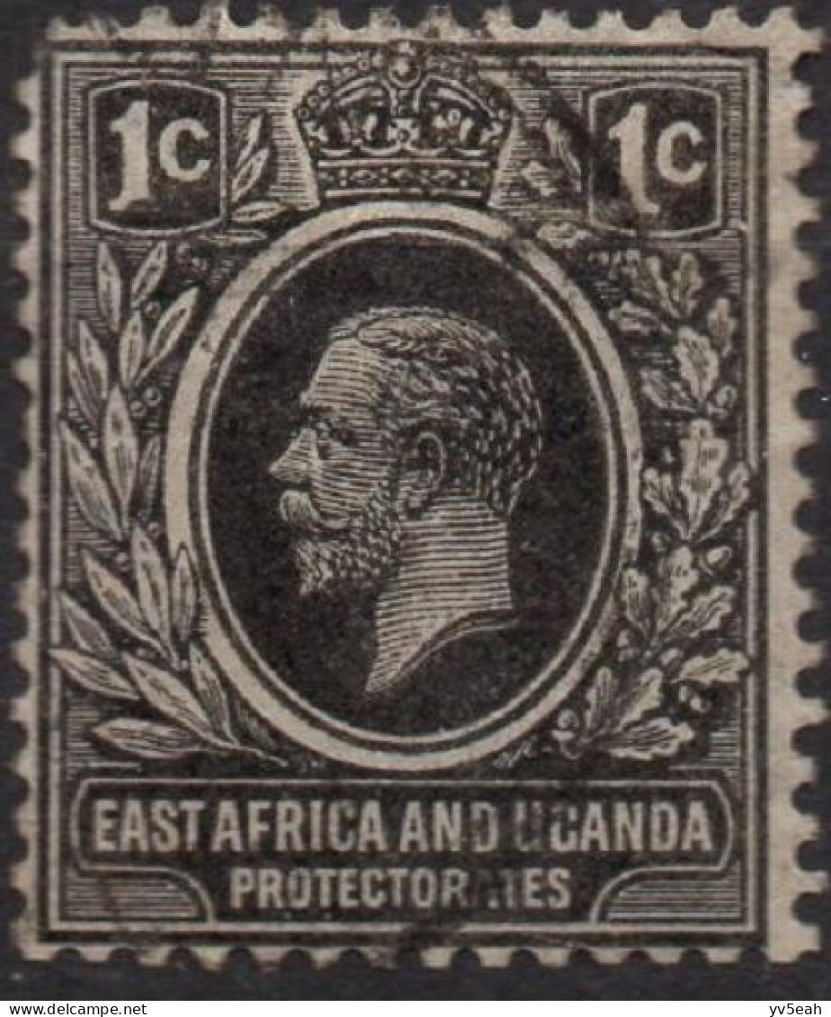 KENYA UGANDA & TANZANIA/1921/USED/SC#1/ KING GEORGE V / KGV / 1c BLACK WMK 4 - Kenya, Ouganda & Tanzanie