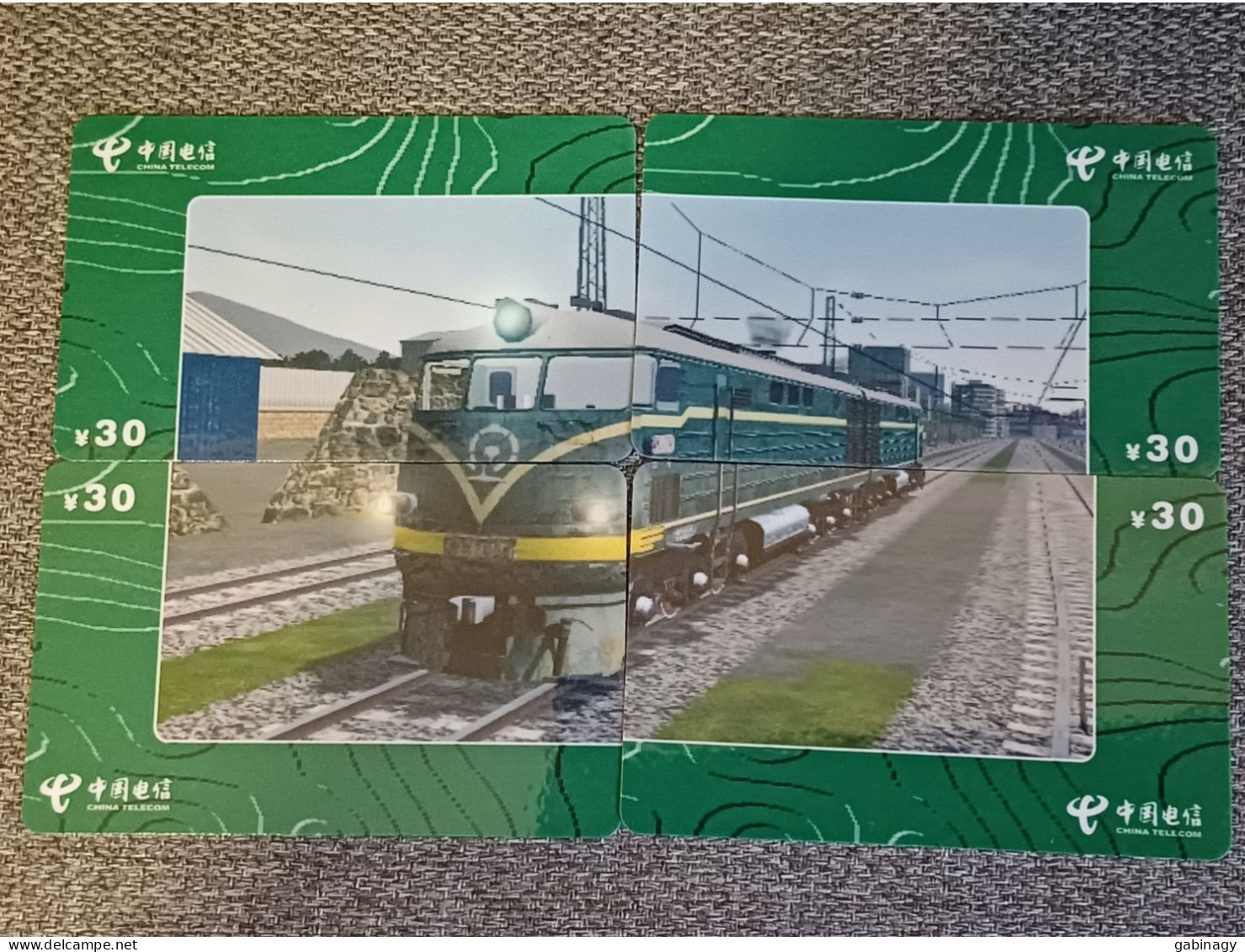 CHINA - TRAIN-109 - PUZZLE SET OF 4 CARDS - Cina