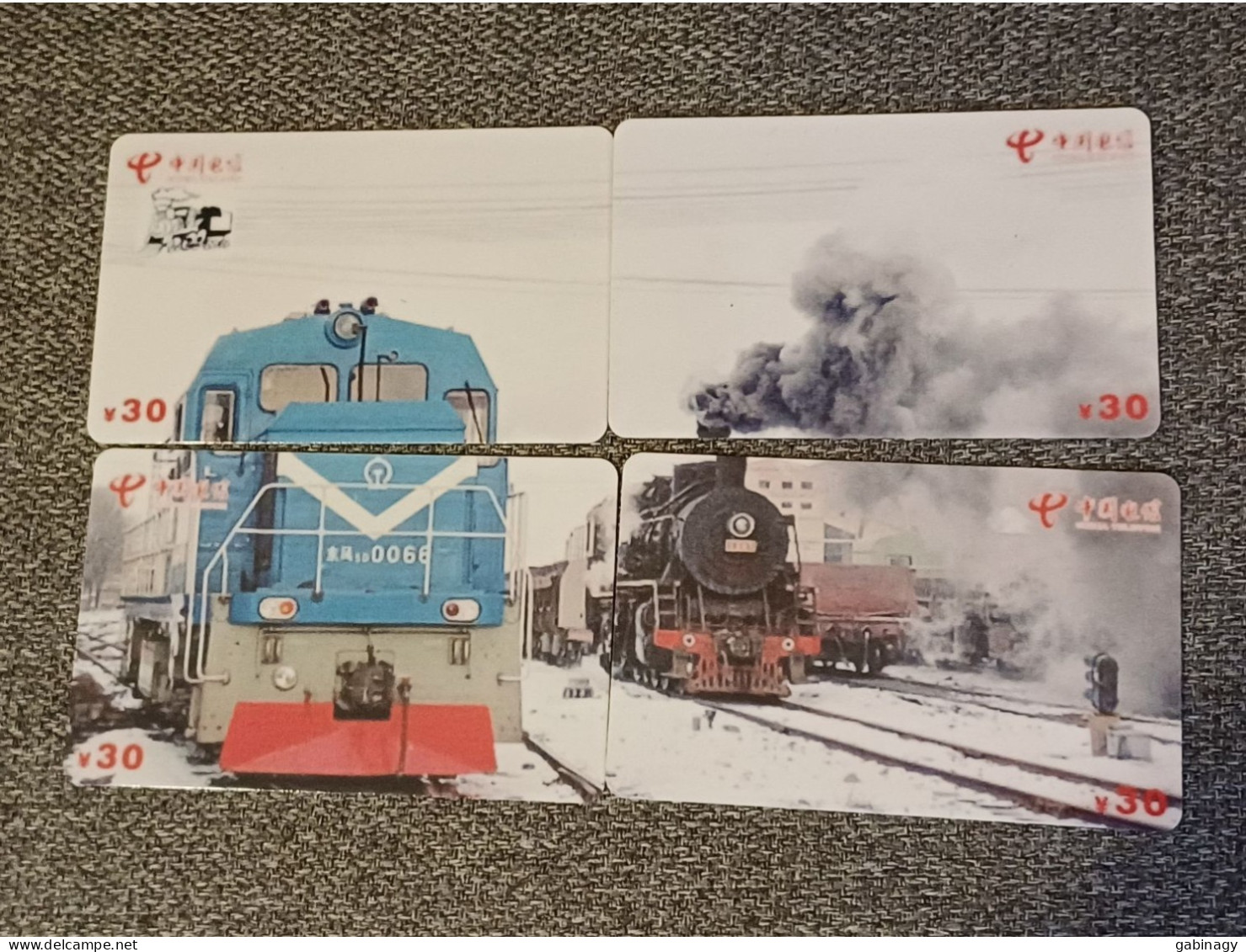 CHINA - TRAIN-113 - PUZZLE SET OF 4 CARDS - Cina