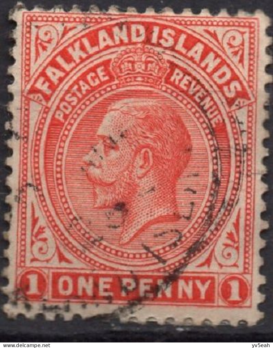 FALKLAND ISLANDS/1921-9/USED/SC#42/ KING GEORGE V /KGV/ 1p RED WMK 4 - Maldivas (...-1965)