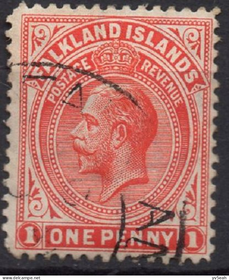 FALKLAND ISLANDS/1912-4/USED/SC#31/ KING GEORGE V /KGV/ 1p RED WMK 3 - Malediven (...-1965)