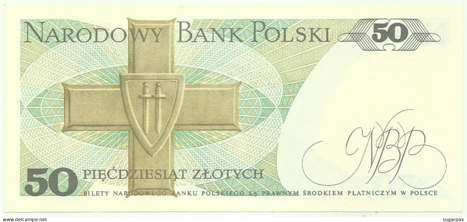 POLAND - 50 Zlotych - 1988 - Pick 142.c - Unc. - Série HB - Narodowy Bank Polski - Polonia