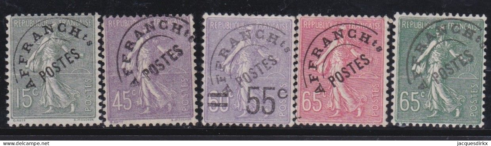 France  .  Y&T   .    PRE  45/49     .     (*) (49: *)          .       Neuf Sans Gomme - 1893-1947