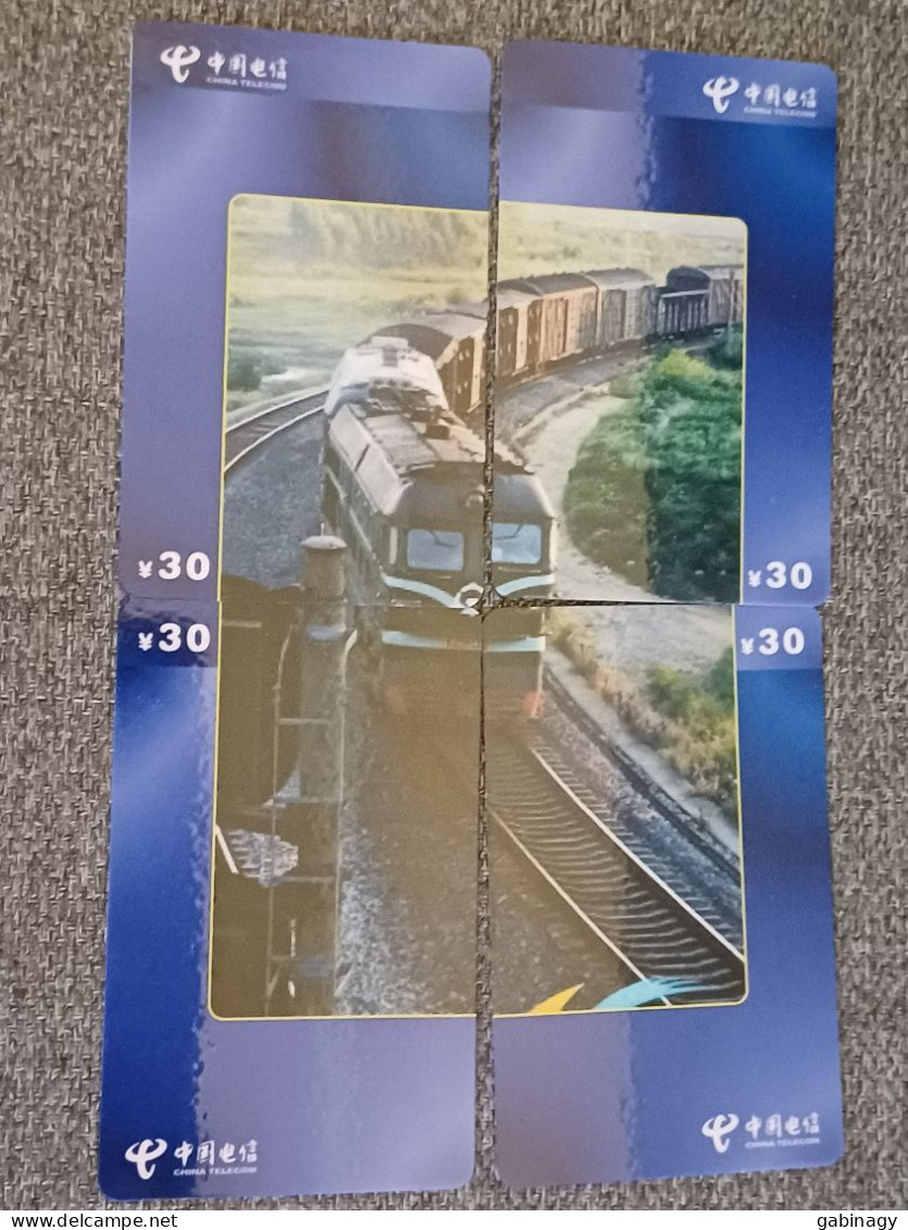 CHINA - TRAIN-120 - PUZZLE SET OF 4 CARDS - Chine