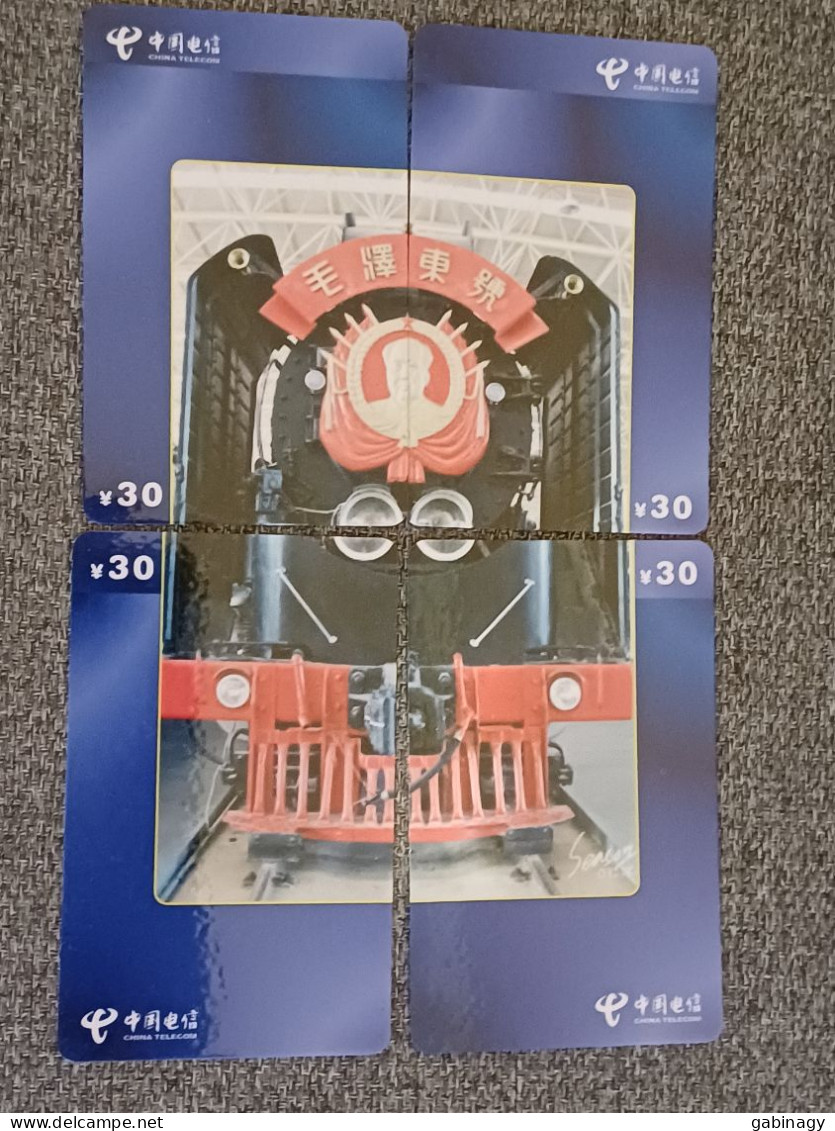 CHINA - TRAIN-121 - PUZZLE SET OF 4 CARDS - China
